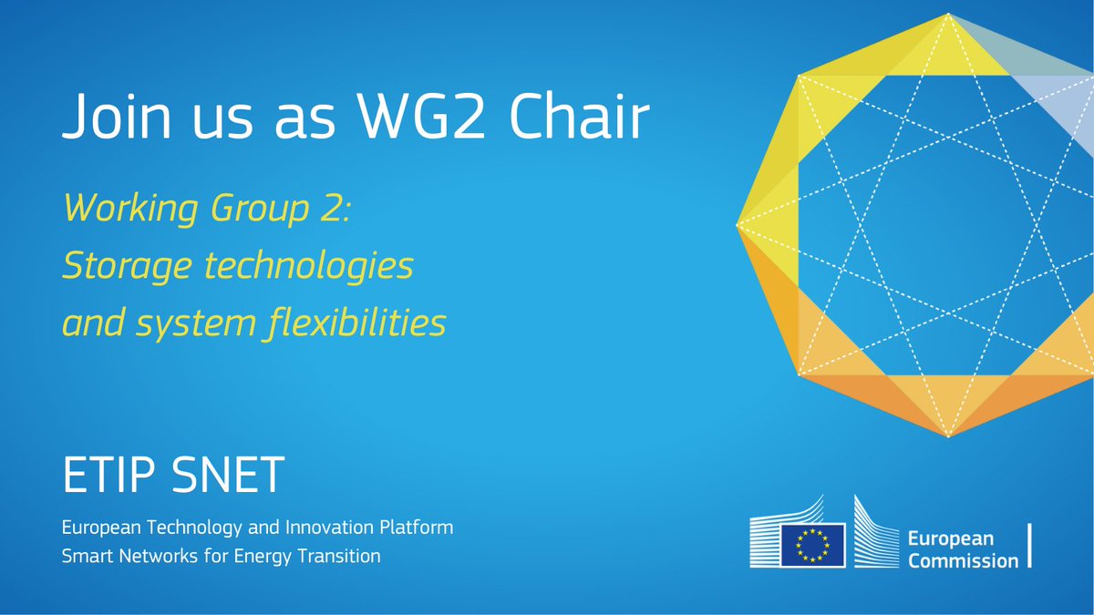 📢 Join #ETIPSNET as the WG2 Chair! WG2 focuses on #EnergyStorage solutions, ensuring electricity transmission and distribution flexibility. Lead the change in tech development and system integration. Apply by June 14 👉 europa.eu/!PrpMDb