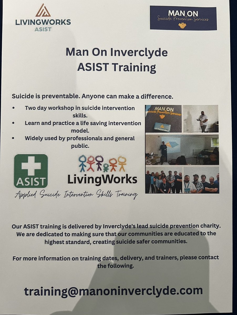 Sam Magee (@sammagee_81) on Twitter photo Come for a chat today about our CPD accredited workplace training and <a href="/Living_Works/">LivingWorks</a> ASIST training.
#CiSAC24
#suicideprevention
<a href="/ChildreninScot/">Siobhan O'Connor</a>
@ManOnSCIO Come for a chat today about our CPD accredited workplace training and <a href="/Living_Works/">LivingWorks</a> ASIST training.
#CiSAC24
#suicideprevention
<a href="/ChildreninScot/">Siobhan O'Connor</a>
@ManOnSCIO