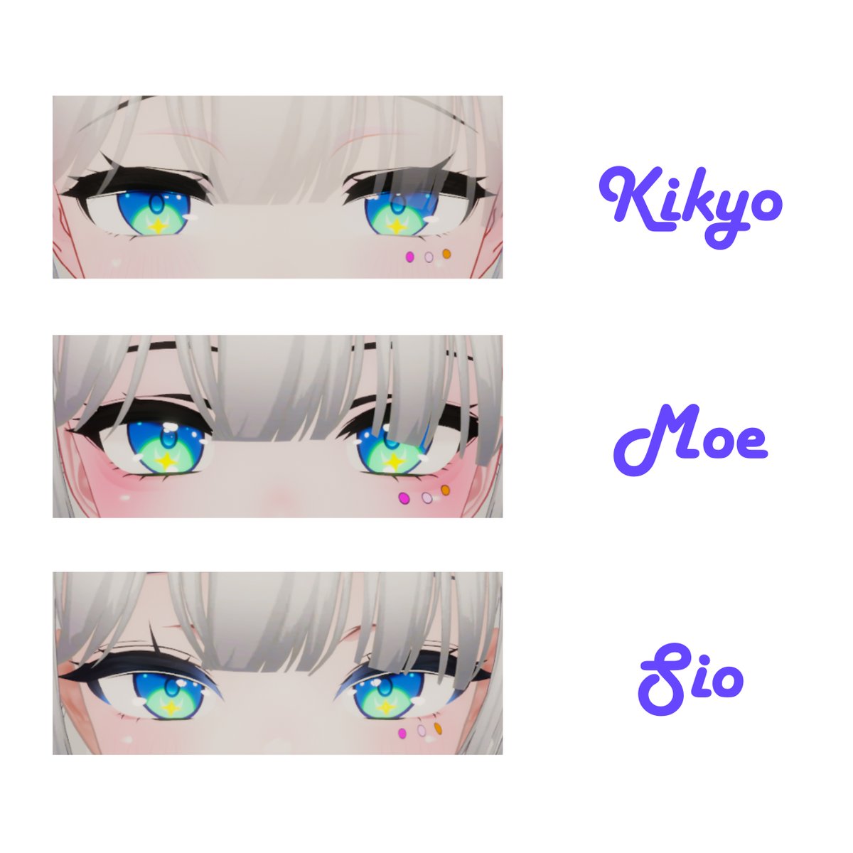 Kandake_Nest's tweet image. - [Selestia/Manuka/Mizuki/Kikyo/Moe/Sio] Robin Like Eye &amp;amp; Tattoo Textures -

Content :  
- PNG Files : Eye Texture, Tattoo Texture, Emission  

👉kandakenest.booth.pm/items/5789903

#VRChat #3DTexture