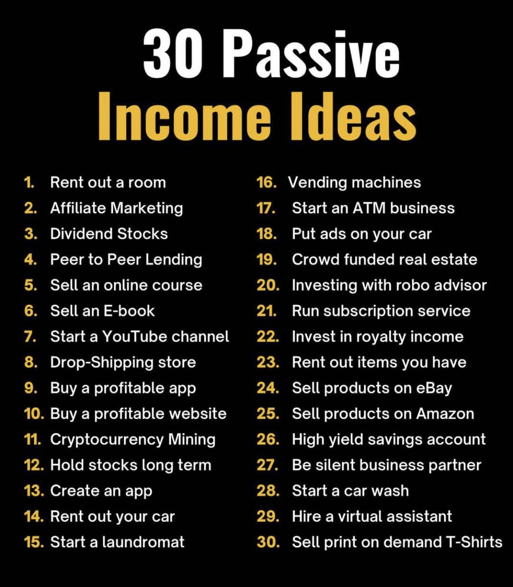 HoliHappiness's tweet photo. 30 Passive Income Ideas.
👇 https://t.co/DmWcMrU7Lp