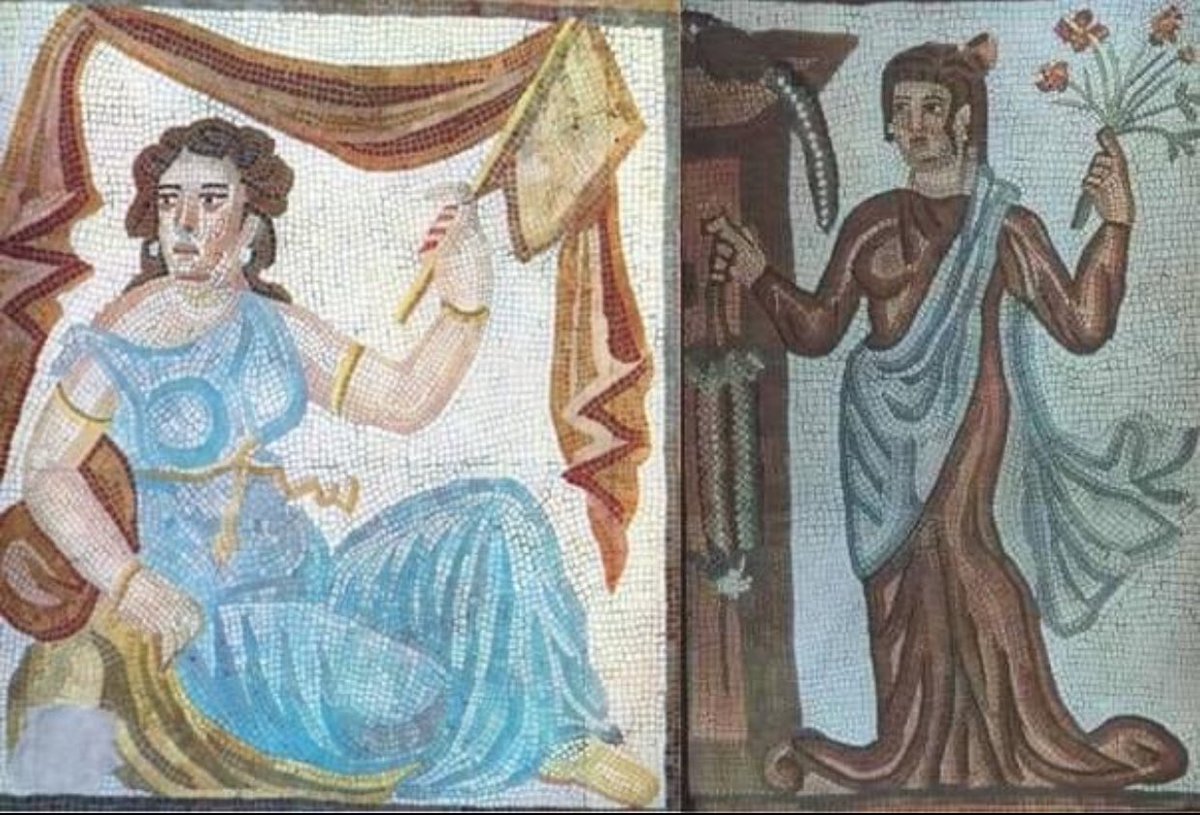 Ostokhoni's tweet photo. “Dress like Westerners”…meanwhile 1600 year old Sassanid mural depicting female wear: https://t.co/KURigiwhH2