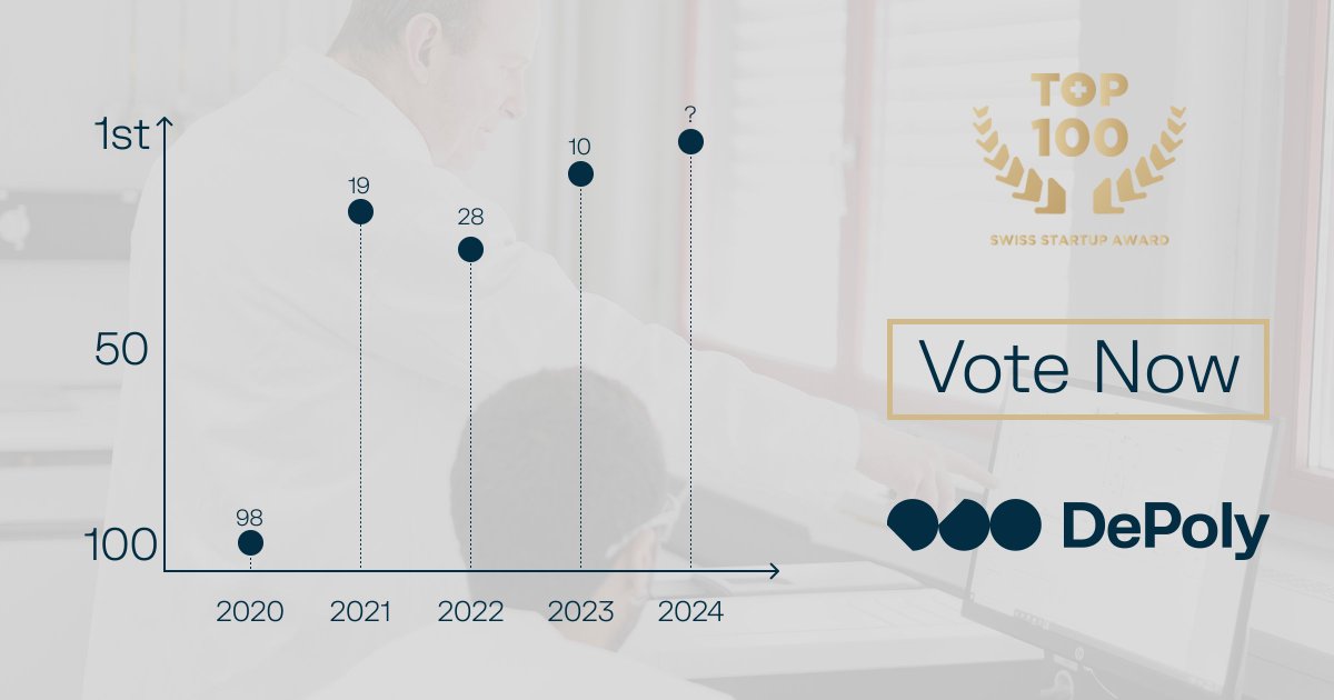 🗳️ Haven’t voted for DePoly yet?
We are running for the #TOP100SSU We need your support to do better than last year with our 10th place! Submit your vote for the Top 100 Public Voting! Visit startup.ch/depoly and click on the gold 'Vote now' button.
 #DePoly @venturelab_ch