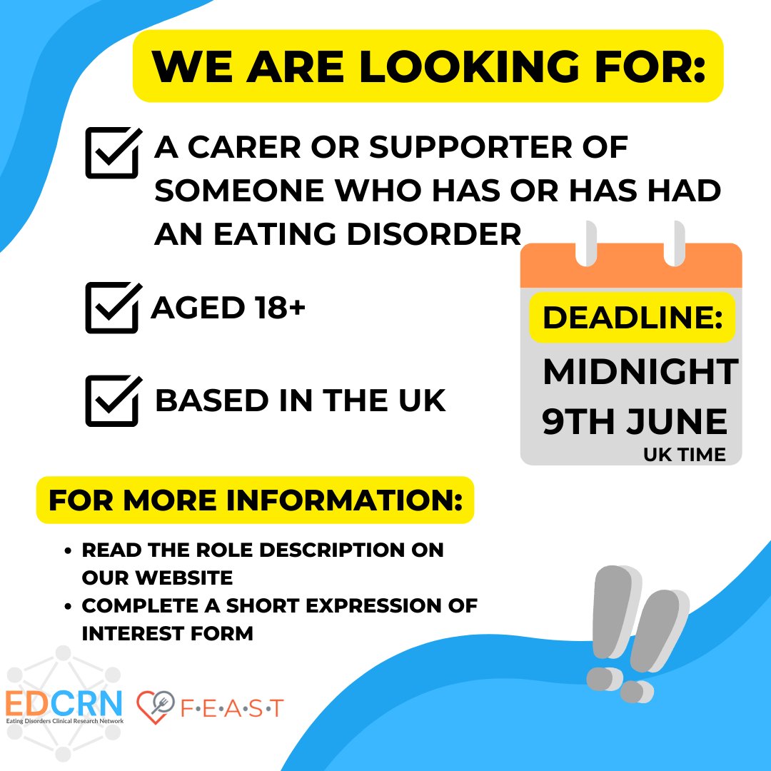 📢Get involved! We're excited to collaborate with the amazing @FEAST_ED to establish a Carers and Supporters Advisory Board that will guide our project. 🧵👇