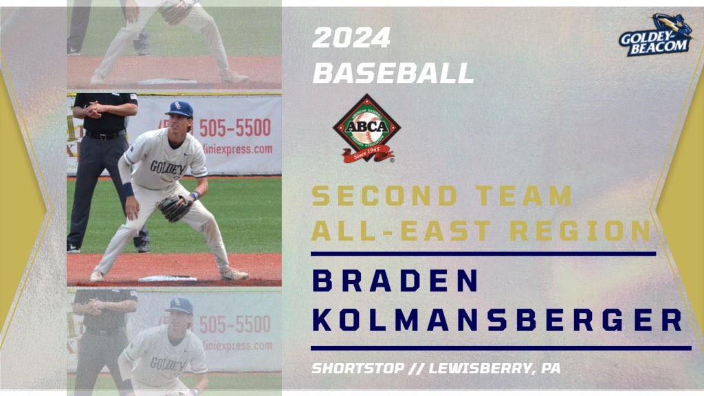 Congratulations to seniors Darin Miller and Garrett Musey, and junior Braden Kolmansberger on being named second team All-East Region by the America Baseball Coaches Association! ⚡️🤩

#GBCLightning
