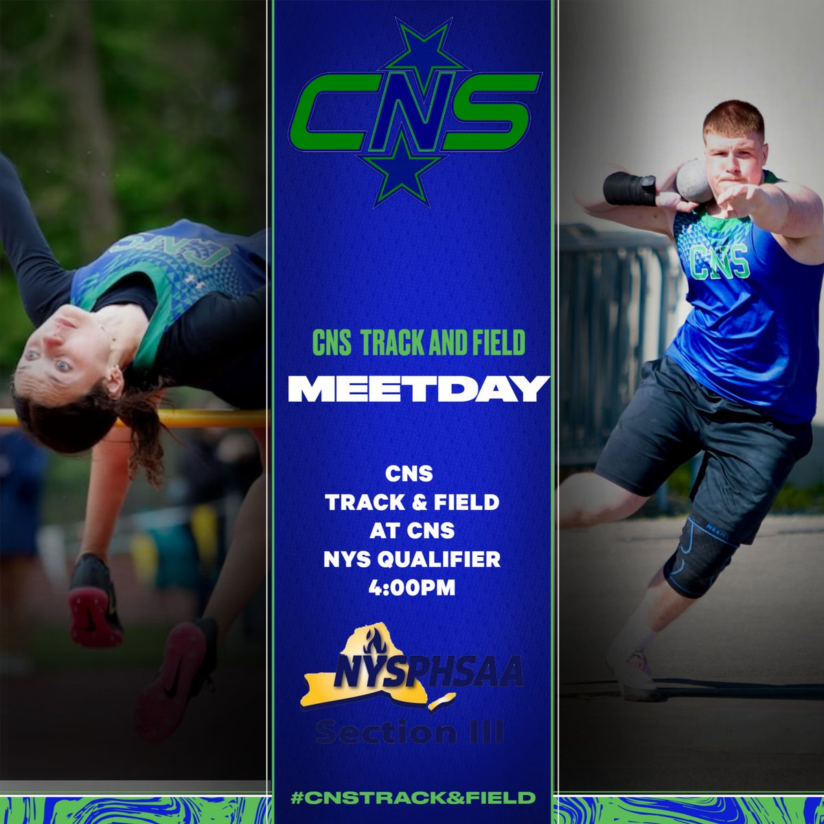 Good Luck to CNS Athletes Competing in the NYS Qualifier Meet today at CNS. 4PM Tickets: section3.org/sports/2021/4/…