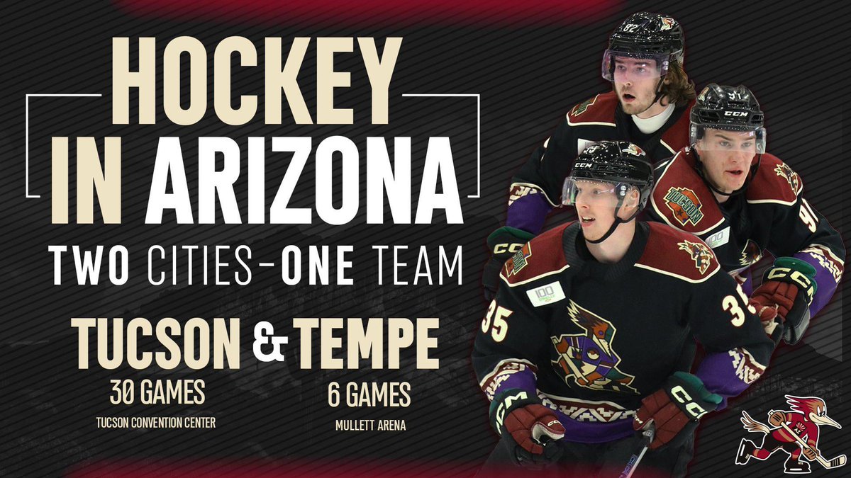 [Tucson Roadrunners] 'TWO cities. ONE team. The Roadrunners are proud to call #Arizona home' rawchili.com/3493847/ #ArizonaCoyotes #Coyotes #Glendale #Hockey #IceHockey #NationalHockeyLeague #NHL #NHLWesternConference #NHLWesternConferenceCentralDivision