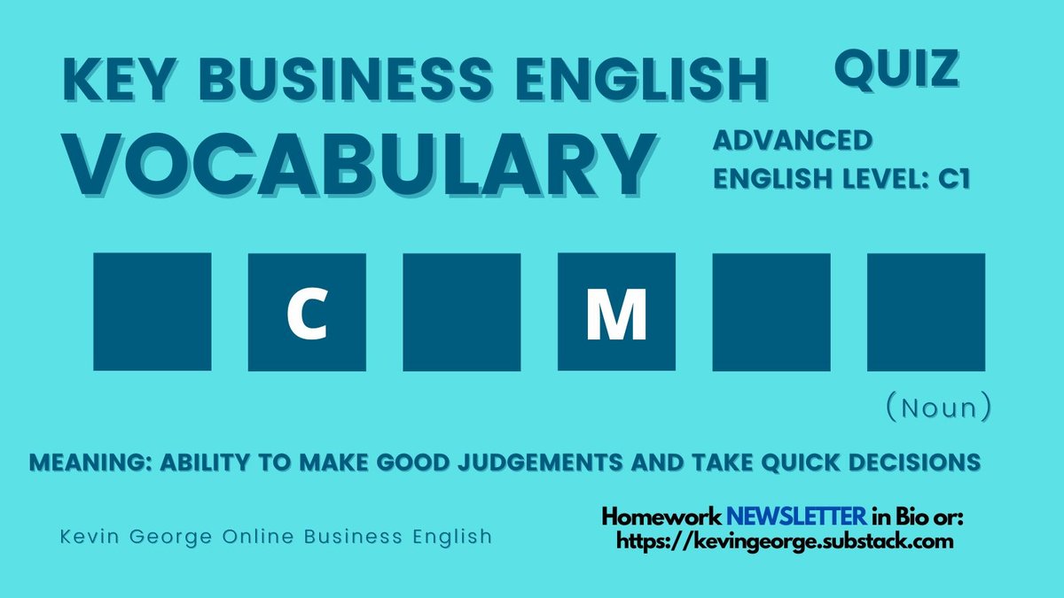 English Vocab Quiz Nº334!
C1 noun to guess!
Put answer below🖊️
FREE content at Business English Bits Newsletter 📧
See link in bio or comment ⬇️
#englishquiz #TOEIC #TOEFL #英語日記 #twinglish #ESL #teachers #vocabulary #english #LanguageLearning #LearnEnglish