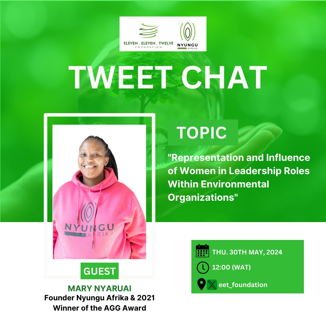eet_foundation's tweet photo. Less than 1 hour to go!
This is the time to set your reminder if you are yet to do so.
.
.
.
#maytweetchat
#eetftweetchat
#Womeninenvironment https://t.co/uMWld6PKSc