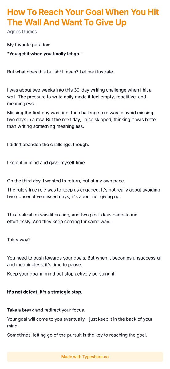 AgnesGudics's tweet photo. How To Reach Your Goal When You Hit The Wall And Want To Give Up https://t.co/80ABYCMXCn