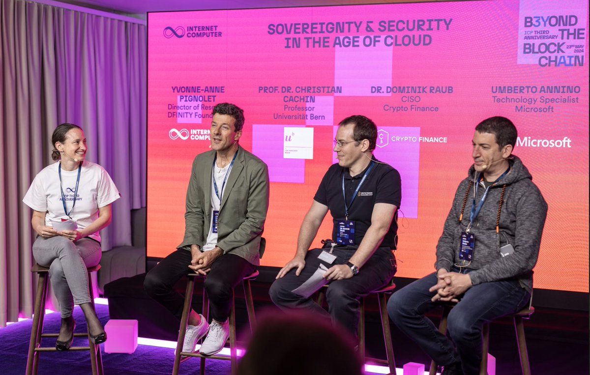 yvonne-anne pignolet (@yapignolet) on Twitter photo I was a blast! A big thank you to the organizers and of course, to my panelist
<a href="/uannino/">Umberto Annino</a>, <a href="/cczurich/">christian cachin</a>, <a href="/DominikRaub/">Dominik Raub</a>! I was a blast! A big thank you to the organizers and of course, to my panelist
<a href="/uannino/">Umberto Annino</a>, <a href="/cczurich/">christian cachin</a>, <a href="/DominikRaub/">Dominik Raub</a>!