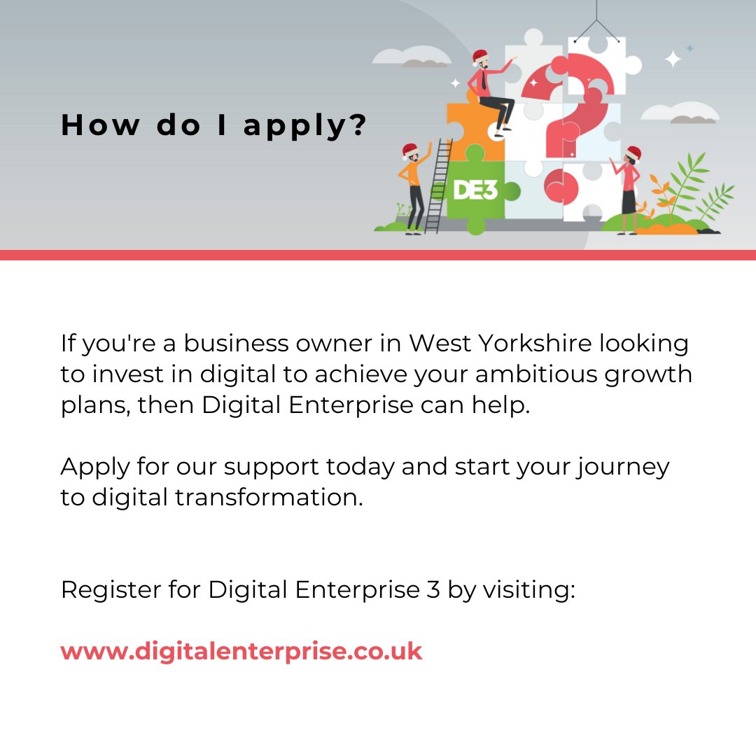 🌱Are you looking to grow your business?

Eligible West Yorkshire SMEs can unlock grant funding for digital investment to help accelerate business growth. 

Find out more at: digitalenterprise.co.uk

#DigitalEnterprise #UKSPF #SMEGrowth #SMEInvestment