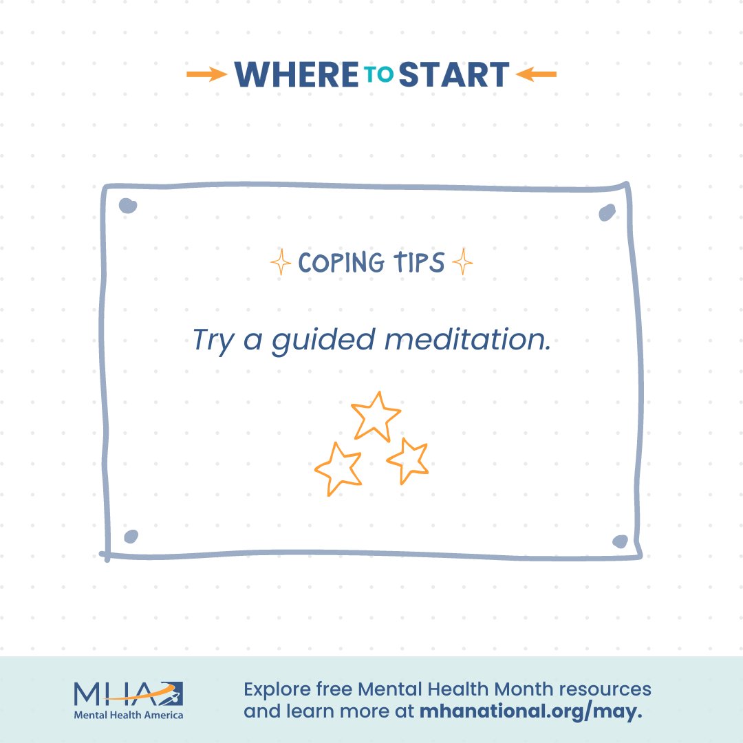 May is Mental Health Month. Throughout the month we will share some facts and helpful ideas for Where To Start from mhanational.org/mental-health-…