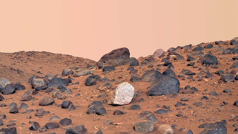 Поверхность Марса. Понедельник, 27 мая 2024 г. Изображение: NASA / JPL-Caltech / ASU / Paul Byrne. Источник: @ThePlanetaryGuy