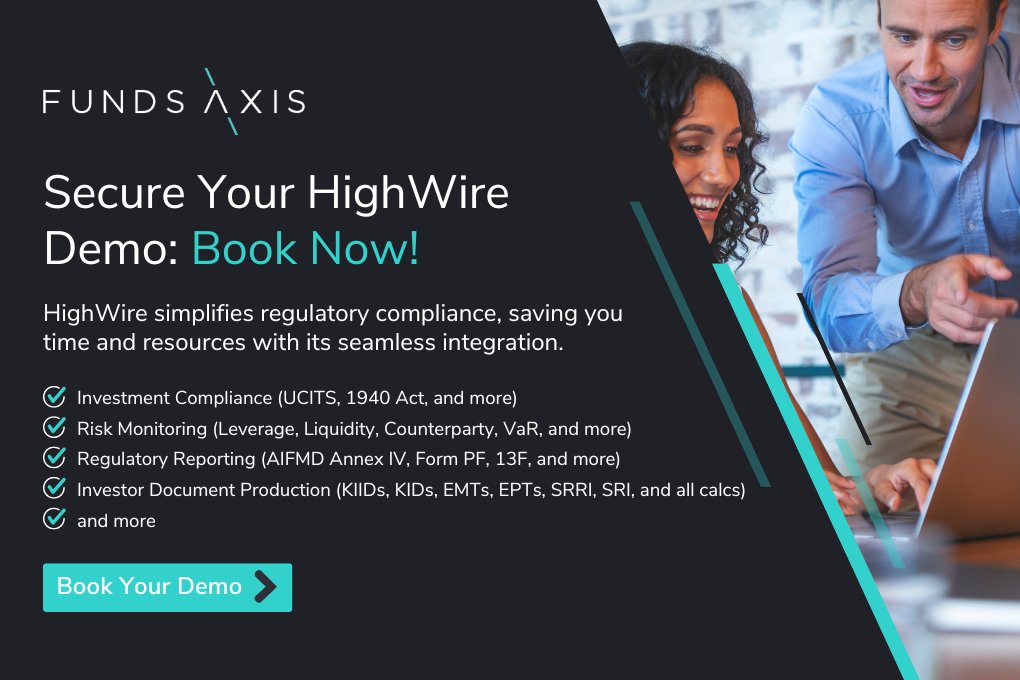 𝗦𝗲𝗰𝘂𝗿𝗲 𝗬𝗼𝘂𝗿 𝗛𝗶𝗴𝗵𝗪𝗶𝗿𝗲 𝗗𝗲𝗺𝗼: 𝗕𝗼𝗼𝗸 𝗡𝗼𝘄!

👉 funds-axis.com

#HighWire #RegulatoryReporting #InvestmentCompliance #RiskMonitoring #LiquidityRisk #Depositaries #FundDocuments #Factsheets #UCITS #AIFMD #PRIIPs #KID #UCITS #Funds #RegTech #FinTech