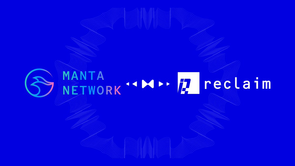 Reclaim  <> @MantaNetwork
​
We’re excited to announce that Reclaim Protocol is now live on #MantaPacific. This integration enables developers within the Manta community to seamlessly integrate user data into their dApps.
​
We’ll be working closely with builders within the Manta