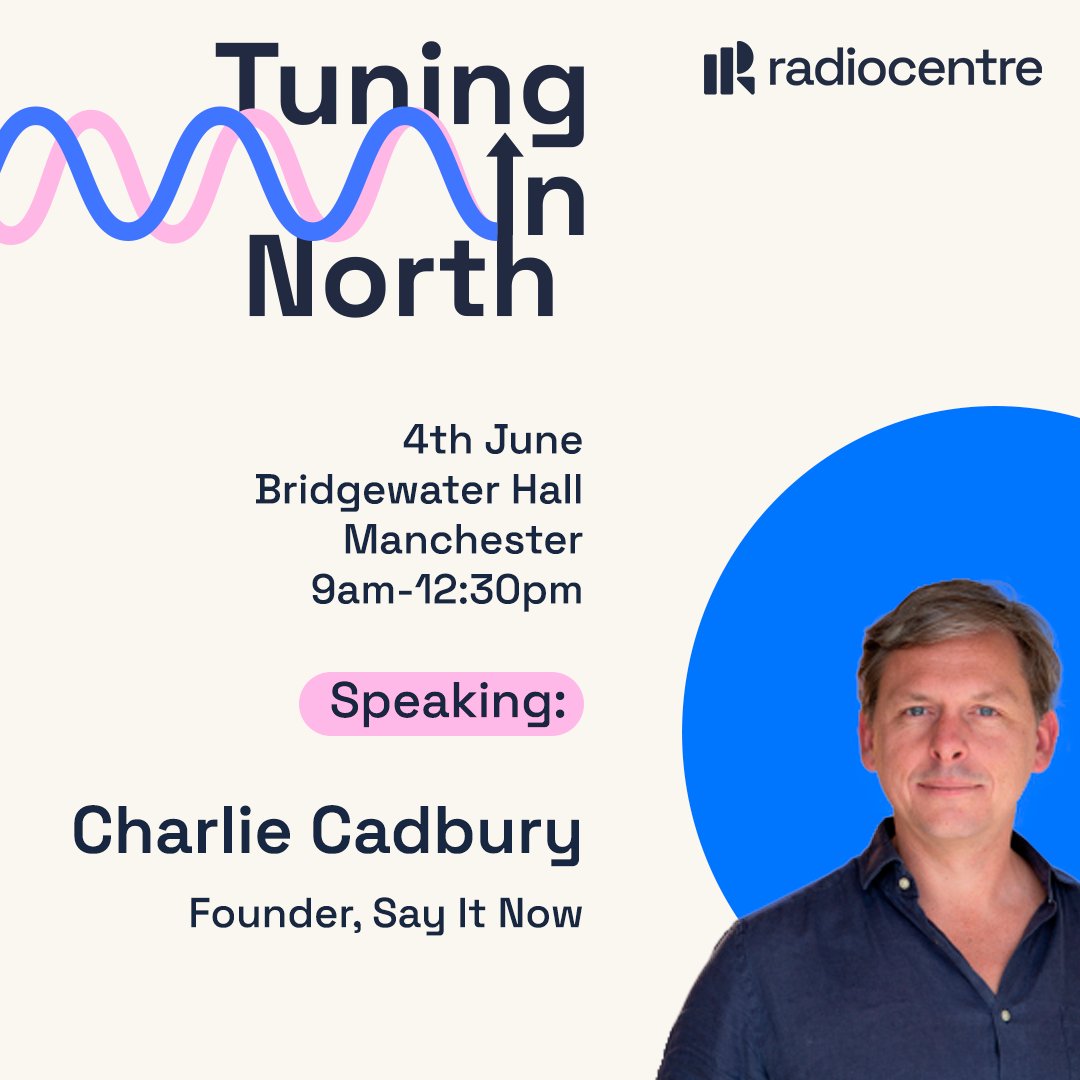 Will we be seeing you at Tuning In North?🌟

<a href="/CharlesCadbury/">Charles Cadbury</a> is going to be on stage with Sam Austin from <a href="/Goodstuffers/">Goodstuff</a>.

Make sure to drop Charles Cadbury or Zoe Bruton a line if you want to catch up with them in Manchester!💥

<a href="/Radiocentre/">Radiocentre</a> 

#SayItNow #ActionableAds #TuningIn
