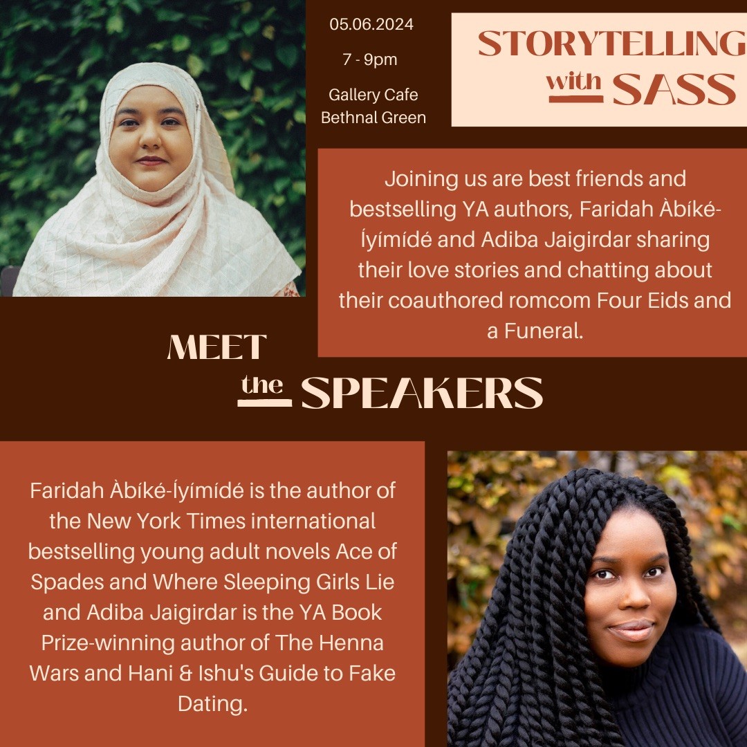 Join <a href="/adiba_j/">Adiba Jaigirdar (updates)</a> and @faridahlikestea next Wednesday as they chat about all things #FourEidsandaFuneral 💜

Get your tickets here: tinyurl.com/5962x3v5