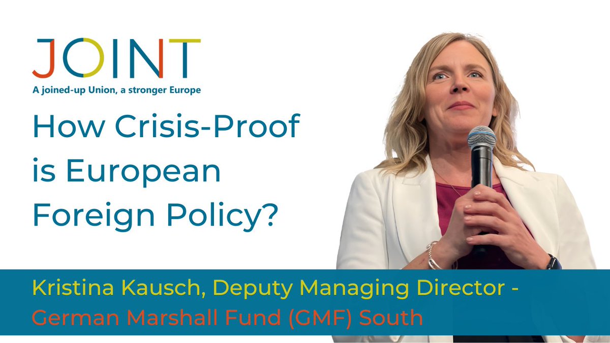 JOINT (@joint_project) on Twitter photo Listen to <a href="/kristinakausch/">Kristina Kausch</a> reflecting on the concept of EU's "Geopolitical Awakening" in this video recorded on the sidelines of JOINT Final Conference held in Brussels on 14 May and organised by <a href="/gmfus/">German Marshall Fund</a> & <a href="/IAIonline/">Istituto Affari Internazionali - IAI</a>
📽️👉 youtu.be/-WJdd3KezMM?si… Listen to <a href="/kristinakausch/">Kristina Kausch</a> reflecting on the concept of EU's "Geopolitical Awakening" in this video recorded on the sidelines of JOINT Final Conference held in Brussels on 14 May and organised by <a href="/gmfus/">German Marshall Fund</a> & <a href="/IAIonline/">Istituto Affari Internazionali - IAI</a>
📽️👉 youtu.be/-WJdd3KezMM?si…