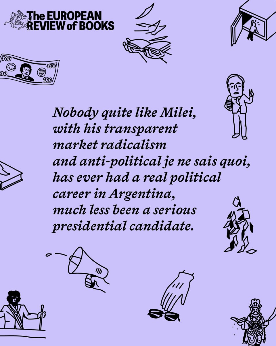 This week in front of the paywall we’re showcasing Federico Perelmuter’s raucous, bracing essay on Javier Milei’s weird rise to the presidency of Argentina, and the literary traditions behind it. Will novels help?

Read the article here: europeanreviewofbooks.com/the-anarcho-as…