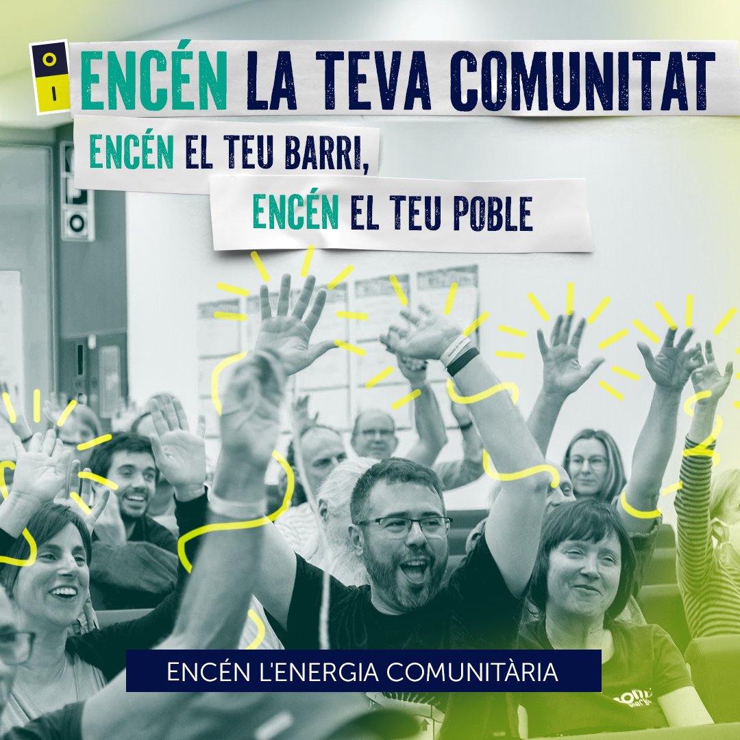 xsecat's tweet photo. ENCÉN LA TEVA COMUNITAT
ENCÉN EL TEU BARRI,
ENCÉN EL TEU POBLE
ENCÉN L'ENERGIA COMUNITÀRIA

✍️ Signa! Demana-li al Govern central que impulsi les comunitats energètiques: https://t.co/nwEp9Zc7we

#EnciendeLaEnergíaComunitaria https://t.co/IlfTjbQWr5