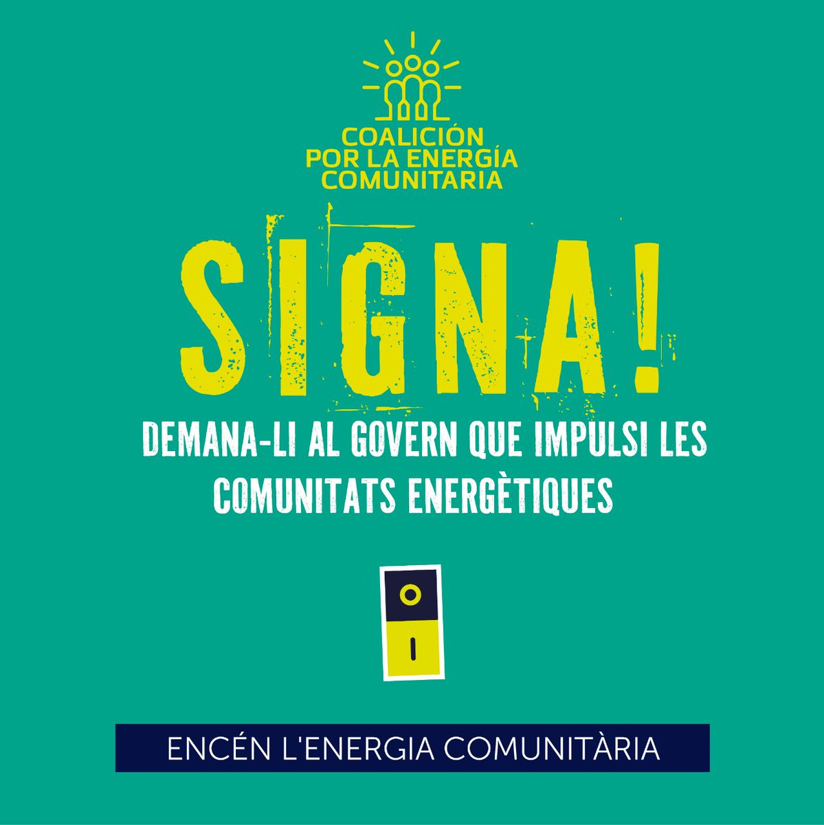 xsecat's tweet photo. ENCÉN LA TEVA COMUNITAT
ENCÉN EL TEU BARRI,
ENCÉN EL TEU POBLE
ENCÉN L'ENERGIA COMUNITÀRIA

✍️ Signa! Demana-li al Govern central que impulsi les comunitats energètiques: https://t.co/nwEp9Zc7we

#EnciendeLaEnergíaComunitaria https://t.co/IlfTjbQWr5