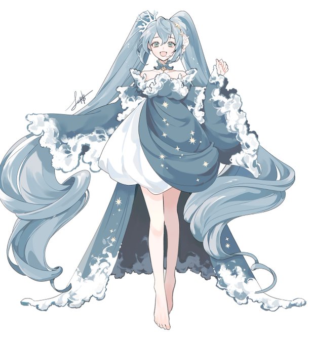 「blue dress full body」 illustration images(Latest)