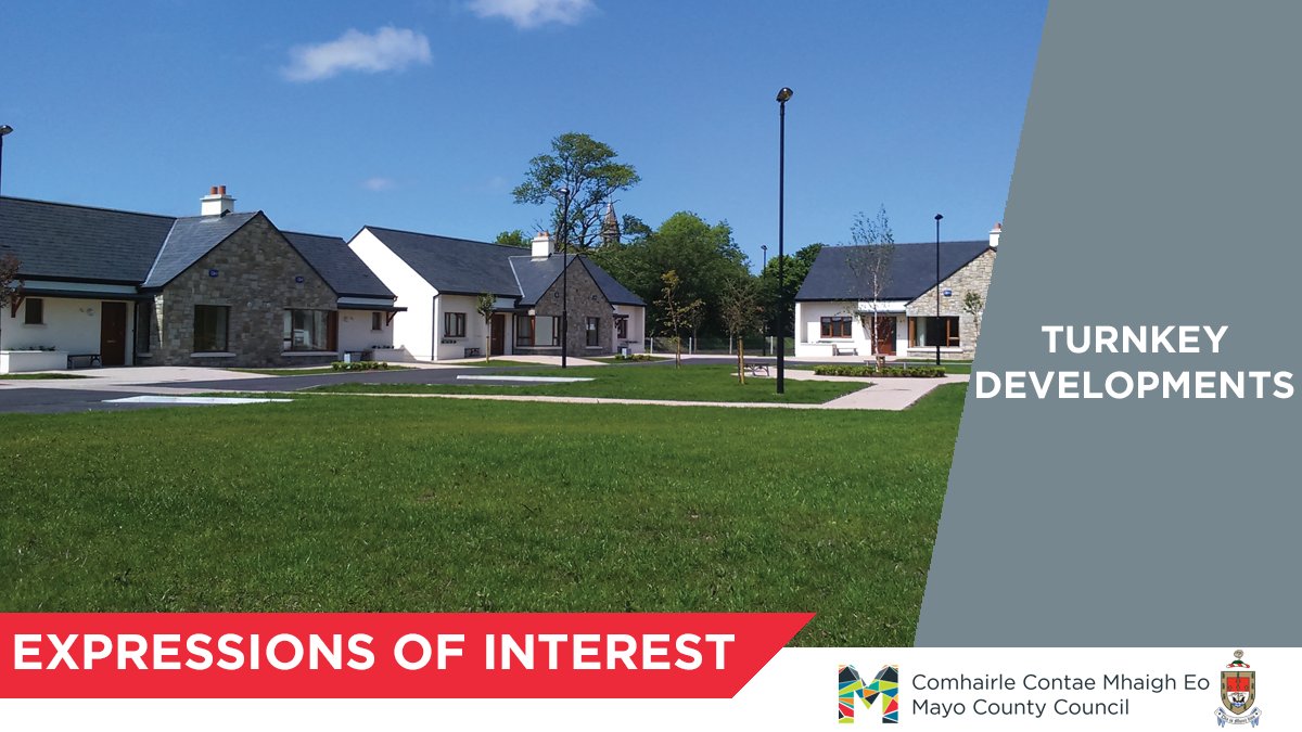 Mayo County Council have introduced an Expression of Interest form where land and unfinished developments owners can upload basic detail if they wish to have this considered for purchase by Mayo County Council. For more information visit: mayo.ie/Housing/EoI-Tu…