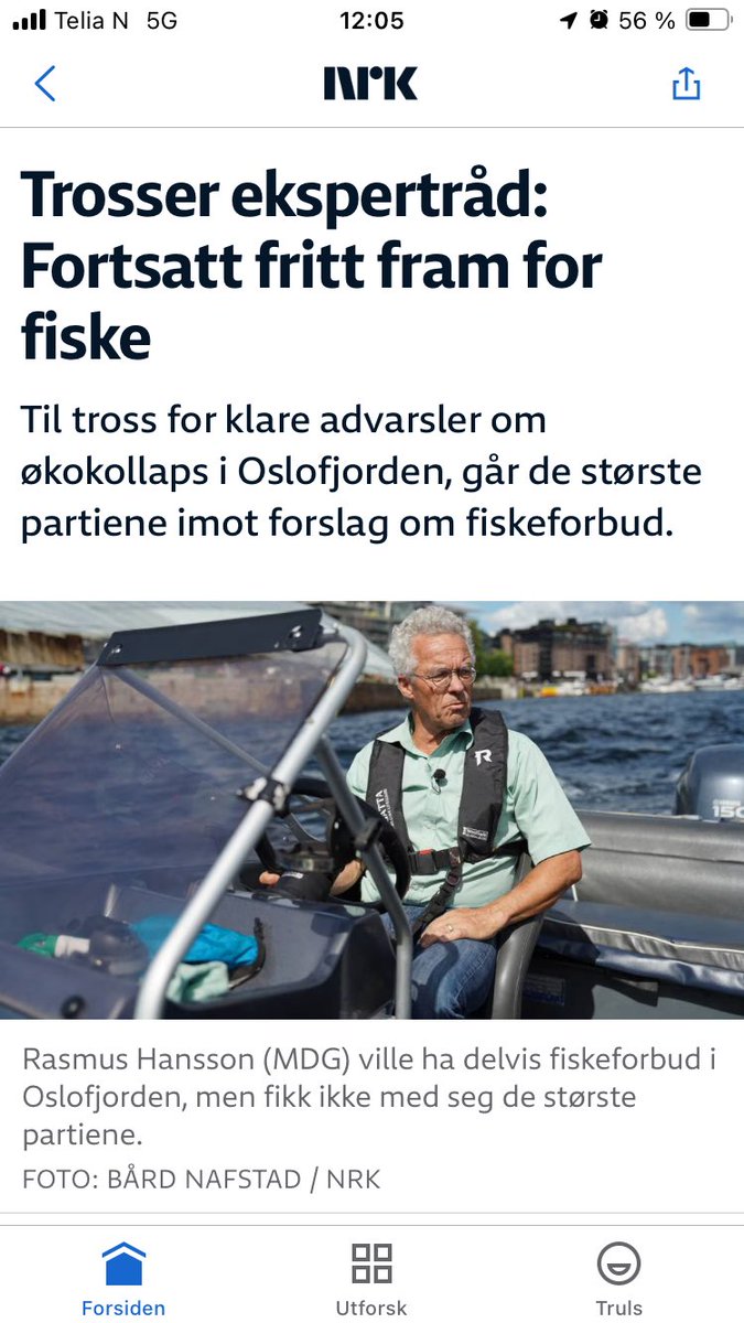 TrulsGulowsen's tweet photo. Helt uforståelig at @Hoyre og @Arbeiderpartiet fortsatt ikke vil støtte konkrete krisegrep for Oslofjorden. Denne krisa er mer enn nok utredet. 

Vi trenger fiskestopp, trålforbud, mer vern og mye mindre utslipp. Nå! https://t.co/fhTsDTpZVj https://t.co/zV9QHEaQpW