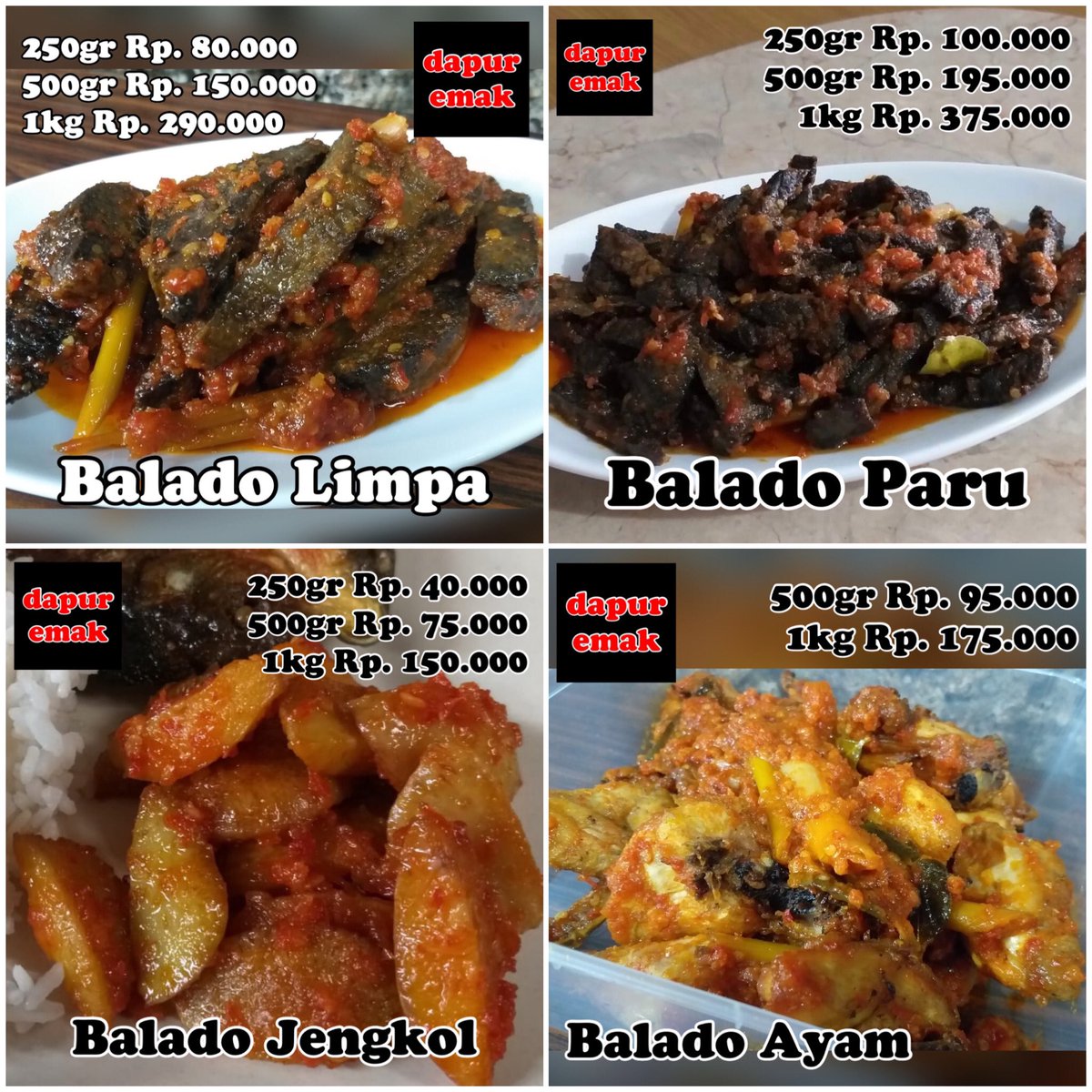 Berbagai Balado Dikirim dari Bandung Order DM