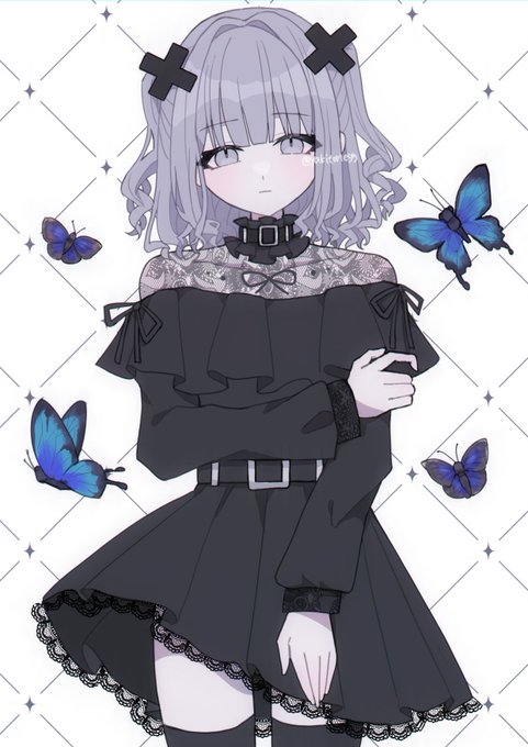 「black thighhighs hair ornament」 illustration images(Latest)