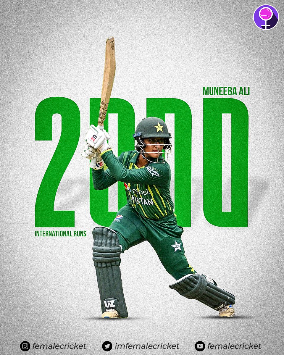 🚨 Milestone Alert 🚨 Pakistan's 26-year-old batter Muneeba Ali completes 2000 International runs. 👏 #CricketTwitter