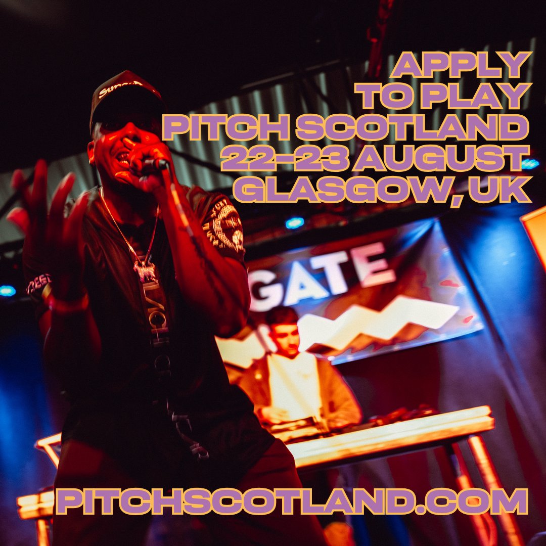 DEADLINE is Monday to APPLY to play @pitchscotland taking place 22-23 August @drygate Glasgow if you're making music in rap, hip hop, afrobeat, r&b, drill, grime, garage, soul genres apply at ➡ pitchscotland.com/news/apply-to-…