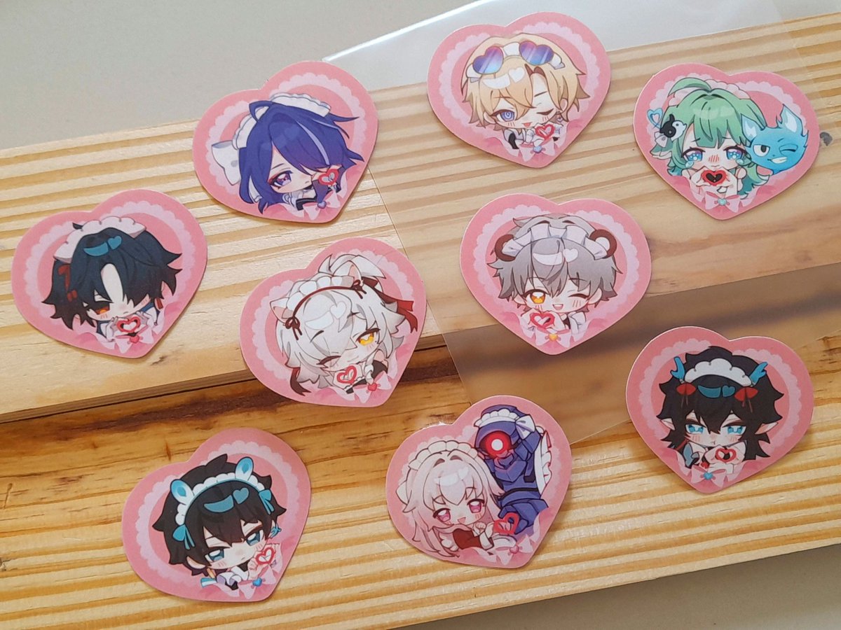 My friend took amazing pictures of my stickers for DDAM 🥹💖 My lovely pink maids!