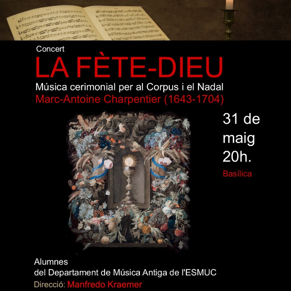 Demà, últim concert del cicle de Vespres d'Antiga a la Basílica de Santa Maria del Pi dedicat a Marc-Antoine Charpentier , 'Le Fète-Dieu' 🗓️ 31 de maig 🕐 20.00 hores 📍 Basílica de Santa Maria del Pi