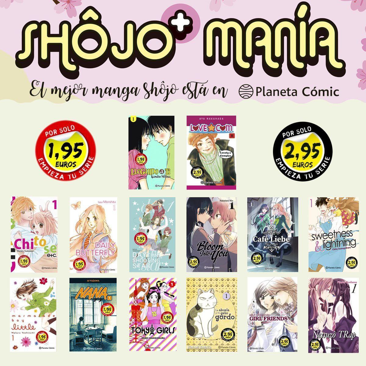 📚 ¡Ya en librerías la #ShôjoManía de @PlanetadComic! ¡Consigue la primera entrega de todos estos títulos a precio reducido! 👉 Promoción solo para el número 1. 👉Tirada limitada hasta agotar existencias. 👉Sin sobrecubierta.