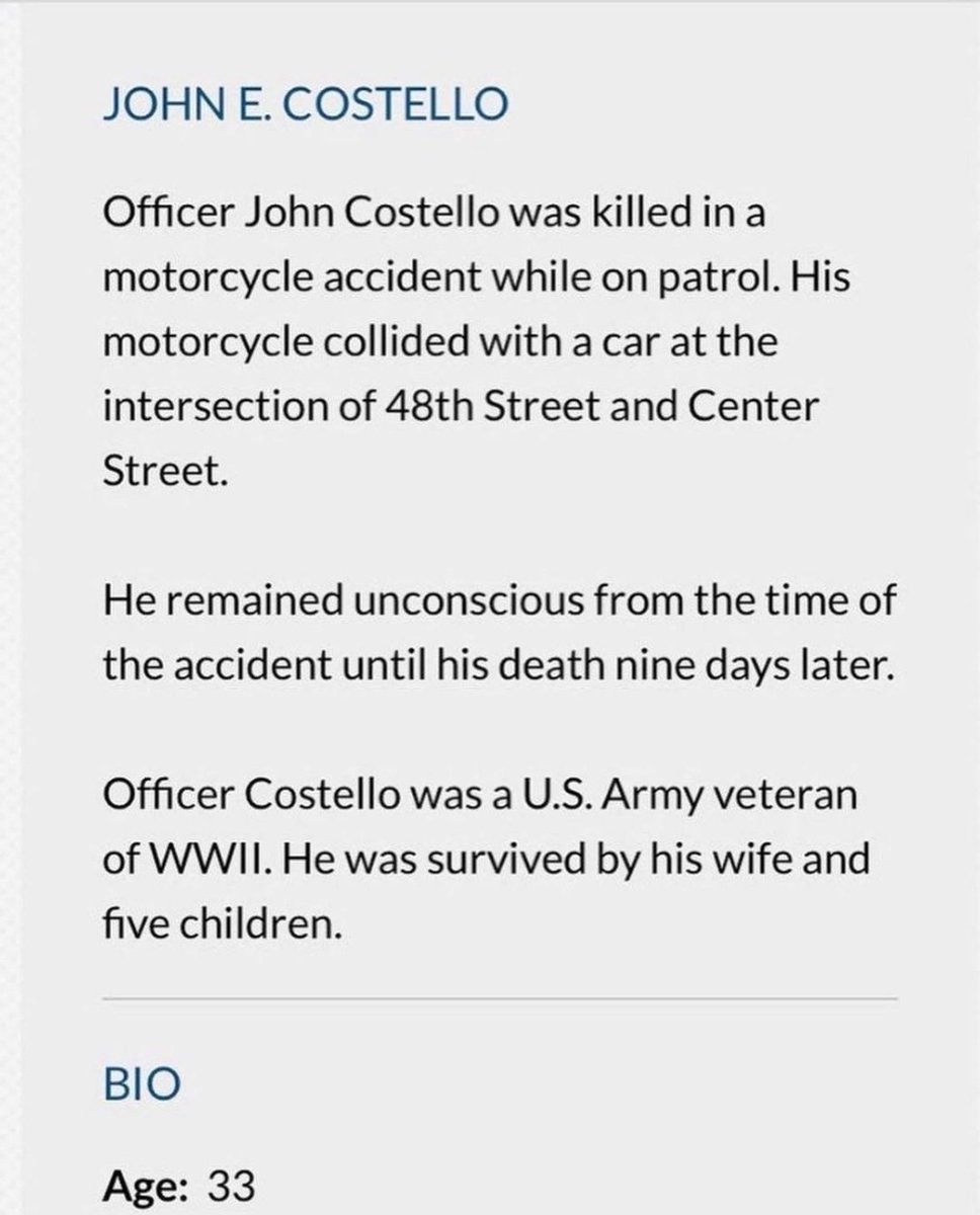 Honor the Fallen. Today we remember Omaha Police Officer John Costello who was killed in the line of duty in a motorcycle crash on this day in 1961.