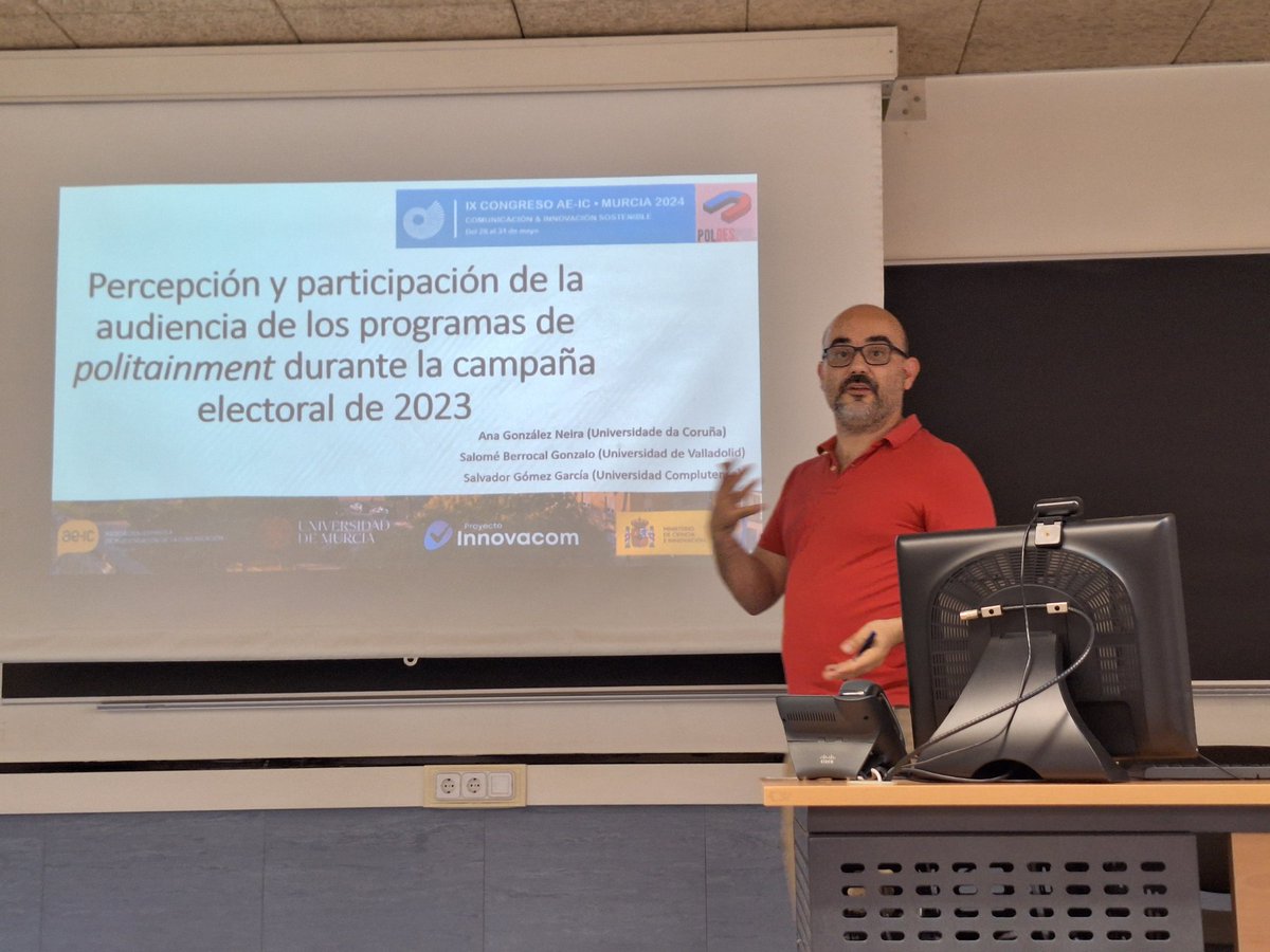 Hoy presentamos en #aeic2024 un avance de nuestra investigación  de <a href="/Poldespol/">Politainment ante la fragmentación mediática</a> acerca de audiencias y espacios de politainment 
Encantada de trabajar y aprender con dos grandes académicos como <a href="/salvagoga/">Salvador Gómez-García</a> y <a href="/salome_berrocal/">Salomé Berrocal</a>