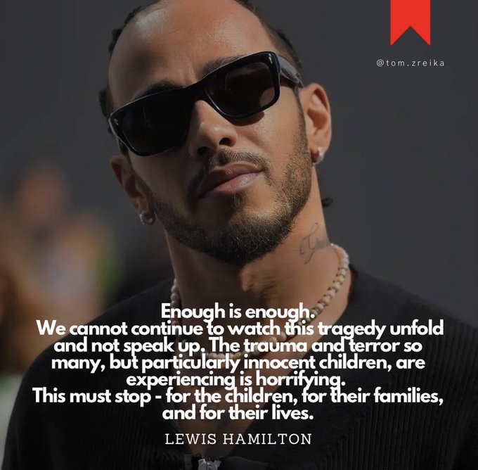 Another celebrity on the Palestinian side 👊🇵🇸

Thanks Lewis Hamilton ❤️