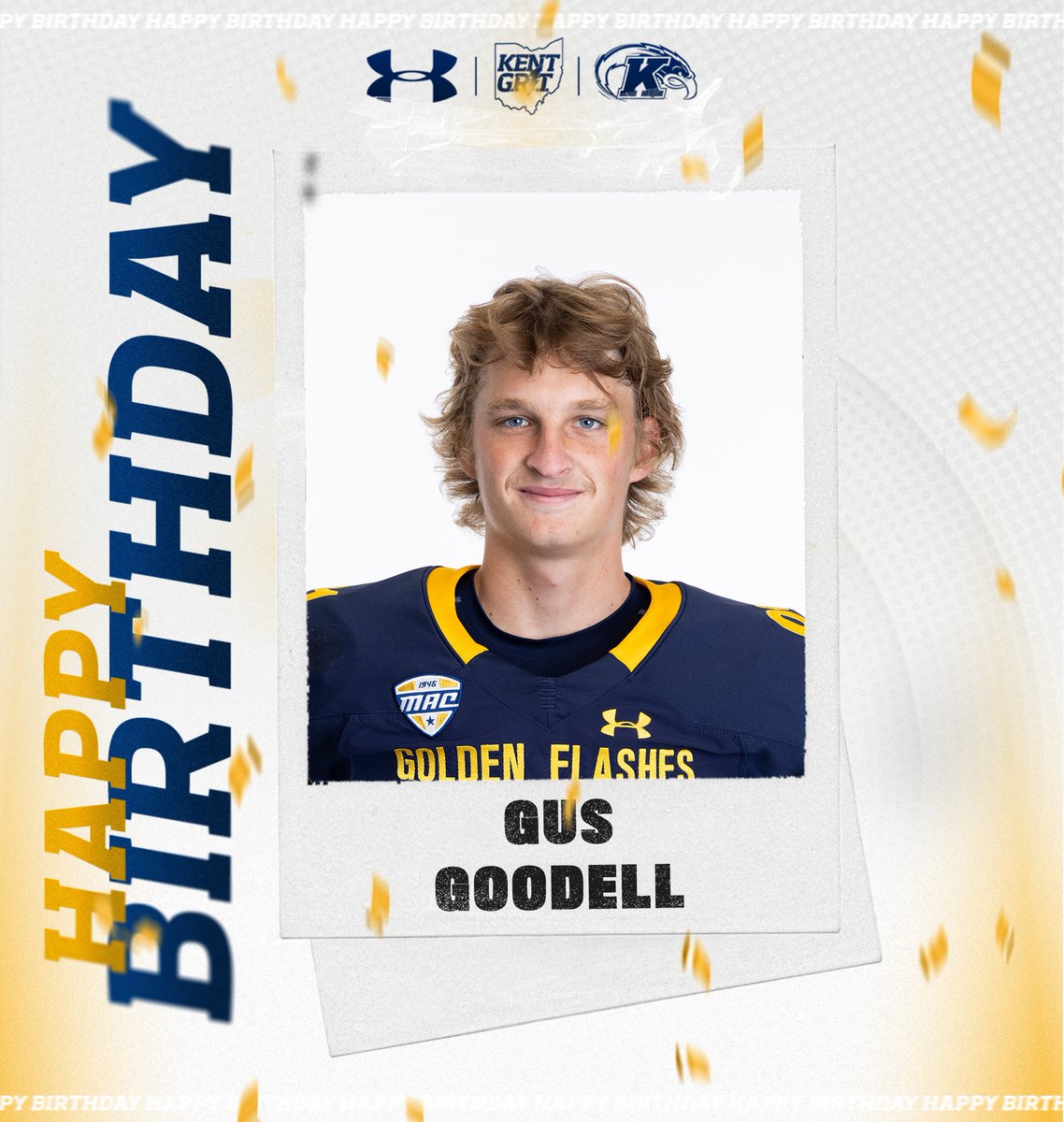 KentStFootball's tweet photo. Happy Birthday to @GusGooodell⚡️

#KentGRIT⚡️ https://t.co/i8LilrX0Hi