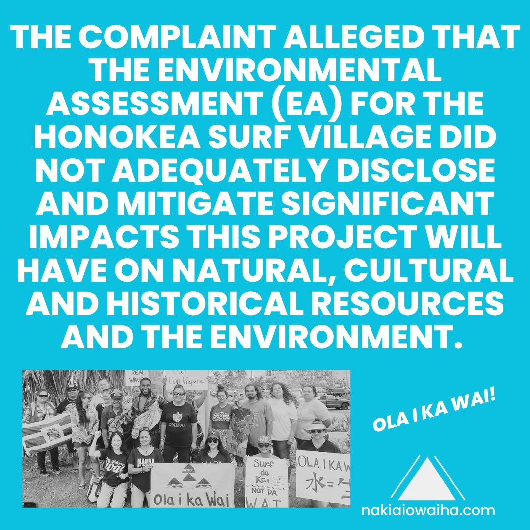 kalahuihawaii's tweet photo. The first circuit court ruled the environmental assessment for the 20-acre “Honokea surf village”
proposed for state lands is invalid and issued an injunction against continuing development of the wave pool!  

#waterislife #wavepool #protectiwikupuna #saveourlimu #injectionwells https://t.co/25eDrvEmaa