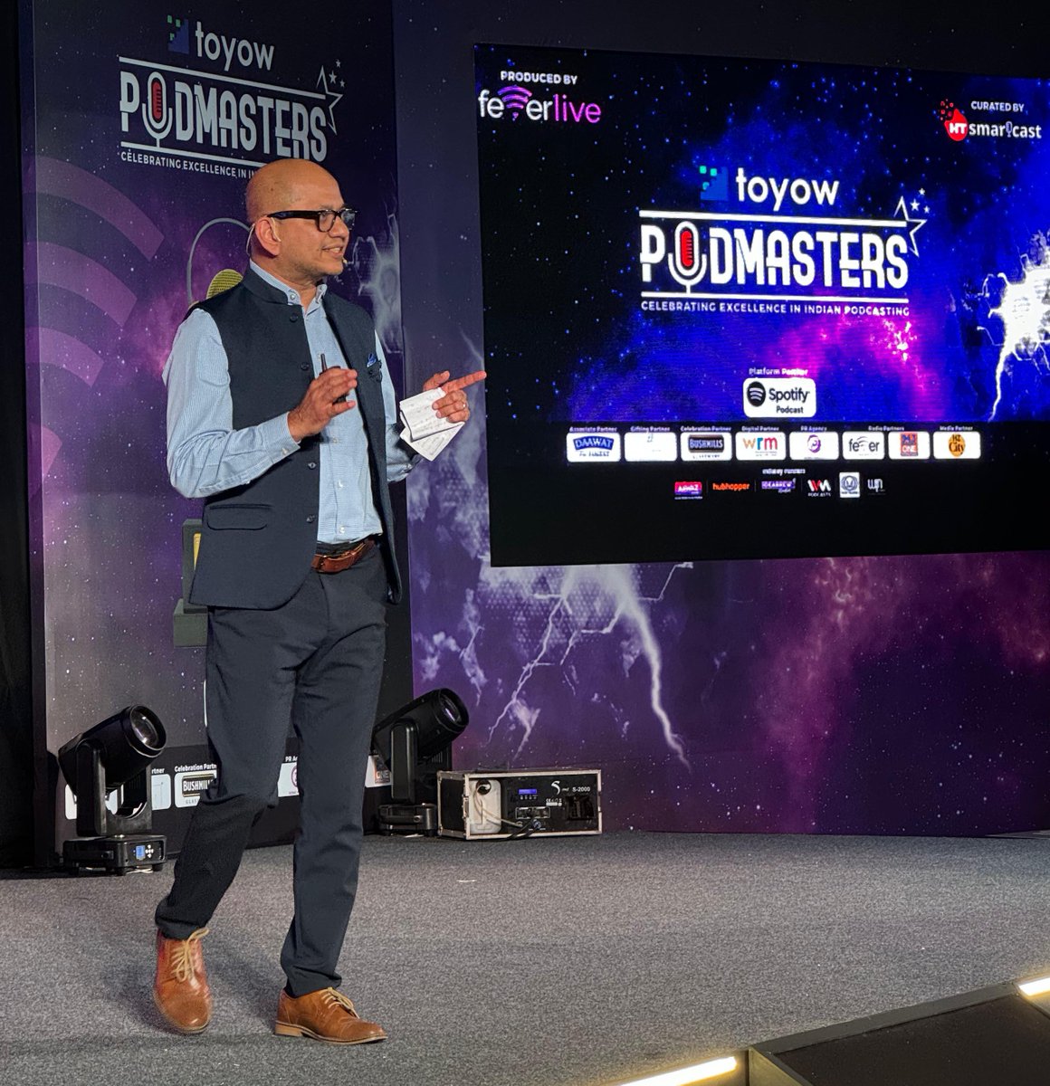 #Podmasters2024 | 'When we thought of #Podmasters, we were very clear. It has to be about 'You'. Podmasters is a program of podcasters, for podcasters, by podcasters,' says Yatin Naik, Business Head, Digital Audio, Fever FM Network

@HTSmartcast
