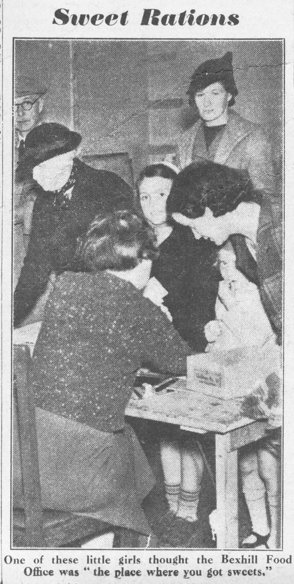'Sweet Rations.
One of these little girls thought the Bexhill Food Office was 'the place where you got sweets.''
@BexhillObs 30.5.1942. #Bexhill #Sussex #WW2 #Rationing #History #1940s #ThrowbackThursday