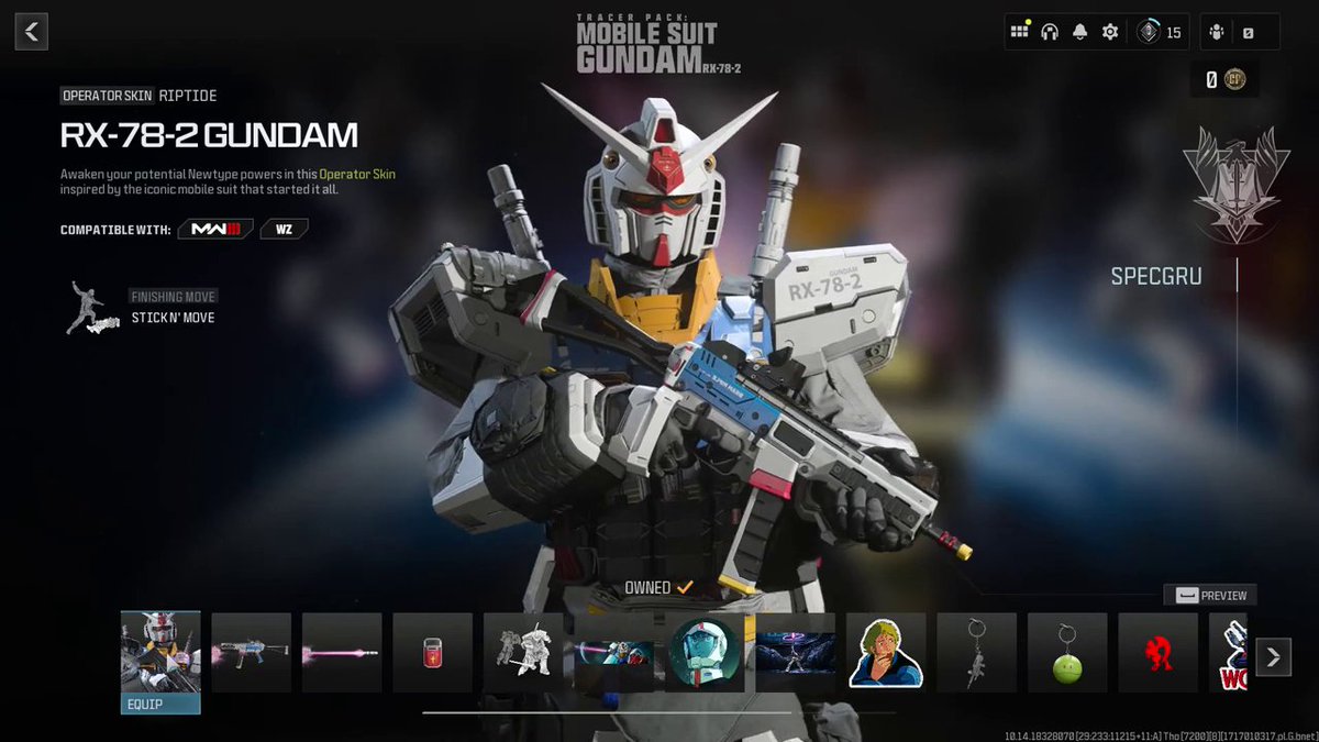 CODWarfareForum's tweet photo. Gundam X Cod #Season4 https://t.co/U2YESyPbW8