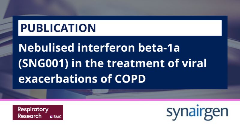 Synairgen (@synairgenplc) on Twitter photo For #Media #Investors
Data from our two-part Phase 2 SG015 trial exploring the potential of SNG001 has been published in Respiratory Research, a <a href="/SpringerNature/">Springer Nature</a> publication.
Read more on the data: link.springer.com/article/10.118…
#COPD #SNG #Publication For #Media #Investors
Data from our two-part Phase 2 SG015 trial exploring the potential of SNG001 has been published in Respiratory Research, a <a href="/SpringerNature/">Springer Nature</a> publication.
Read more on the data: link.springer.com/article/10.118…
#COPD #SNG #Publication