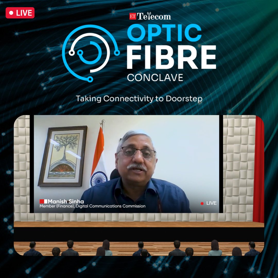 We Are Live! ✨🌐 Tune in now to the ET Optic Fibre Conclave as Manish Sinha, Member (Finance) of the Digital Communications Commission, delivers his keynote address! Know more: bit.ly/4bNfyiZ #ETOpticFibreConclave #OpticFiber #TechnologyInnovation