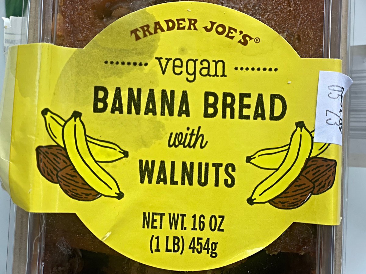 Trader Joe’s Vegan Banana Bread with Walnuts!
.
.
.
.
.
#traderjoes #veganoptions #veganbananabread #veganbread #walnuts #nuts #banana #fruit #vegan #veganism #veganfood #plantbased #pdxvegans #portlandvegans