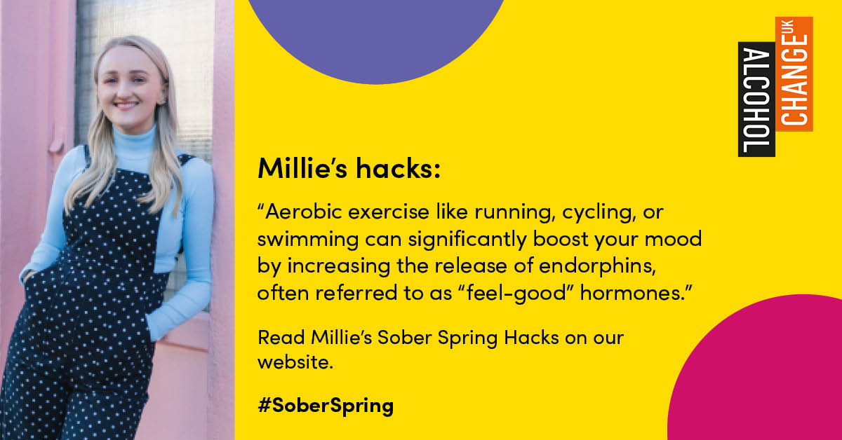 #SoberSpring is flying by! This week, Alcohol Change UK ambassador, @milliegooch shares some guidance on how physical activity can be a powerful tool in your alcohol-free journey.🏃‍♀️⛹️‍♂️🤸‍♀️ Read Millie's #SoberSpring hacks: alcoholchange.org.uk/blog/millies-s…