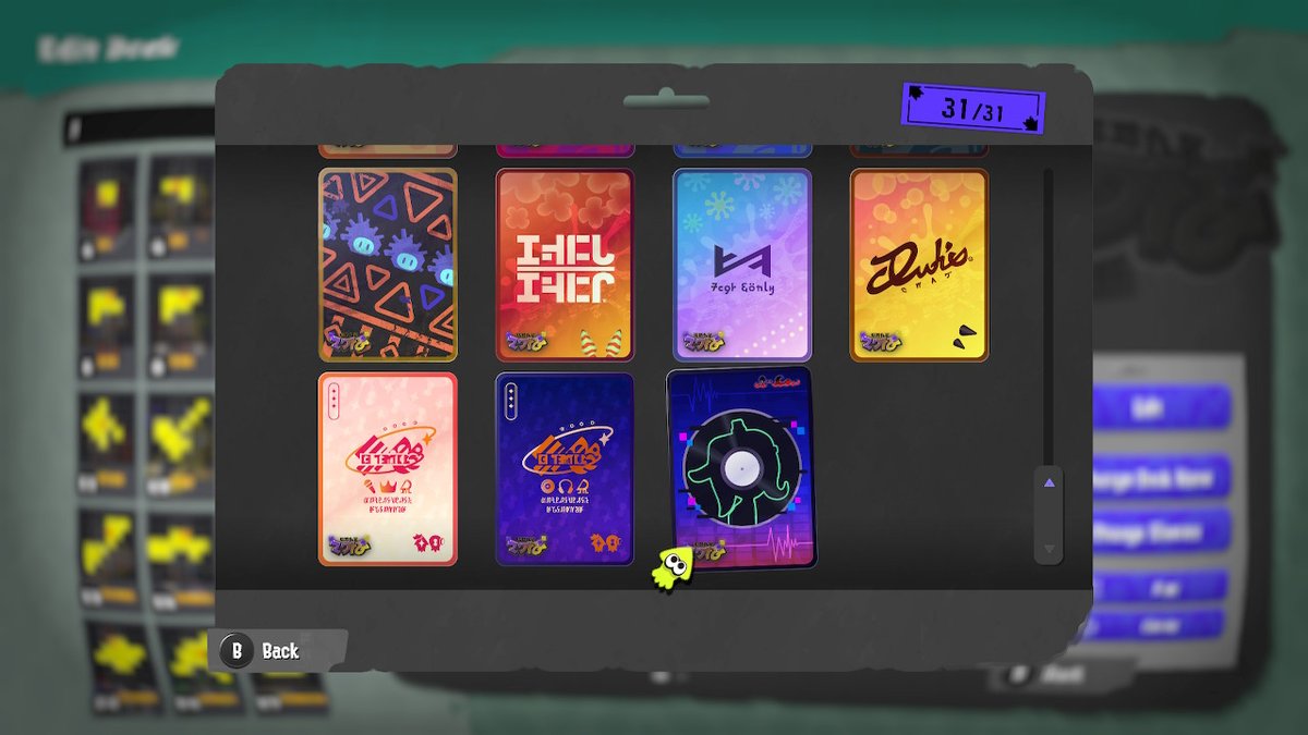 Splatlyn's tweet photo. all card sleeves collected! #Splatoon3 #NintendoSwitch https://t.co/sHnBGcwR7d