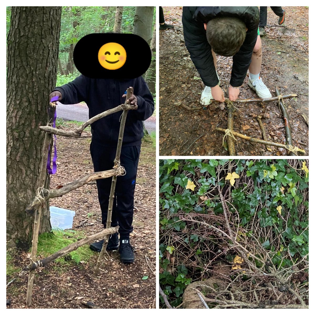 Our S1 and S2 Forest School on Tuesday morning 🌳
Ladder making using branches and twine and a game of Capture the Flag 
Can you spot the Orange team's flag? 🟠
#ItsSLC #ForestSchool #outdoorlearning #capturetheflag #orangeteamwon