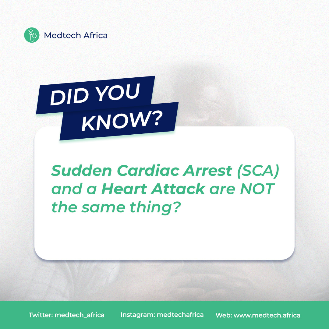 Sudden Cardiac Arrest (SCA) = No pulse, no breathing, sudden collapse. Electrical issue. Call 911 & do CPR if trained. #KnowTheSigns

Heart Attack = Chest pain, discomfort, nausea. Blocked blood flow damaging heart. Seek immediate medical attention. #HeartHealth